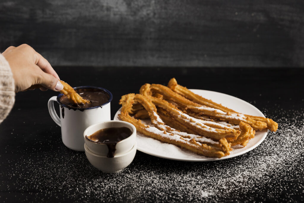 French Toast Churros with Chocolate Sauce Dip